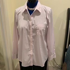 NWT J Jill Orchid Pinstripe Button Dart Blouse